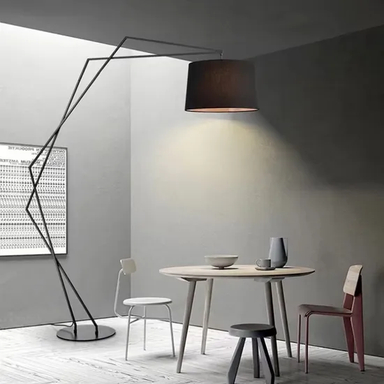 Decor Indoor Lighting Living Room Bedroom Home Fabric Lampshade Fishing Floor Lamp (WH