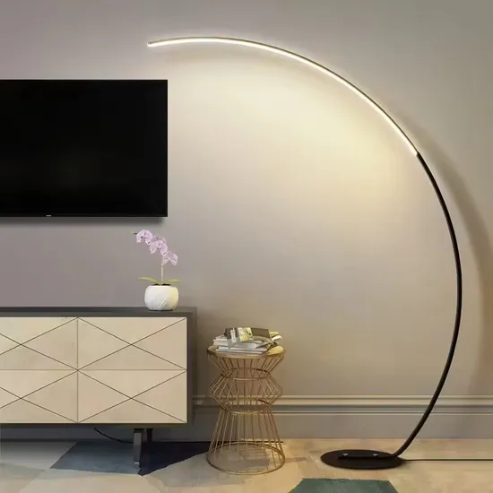 Hotel Bedside Large Arch Fishing Floor Lamp Black Luxury Living Room Corner Nordic Modern LED Floor Lamp 