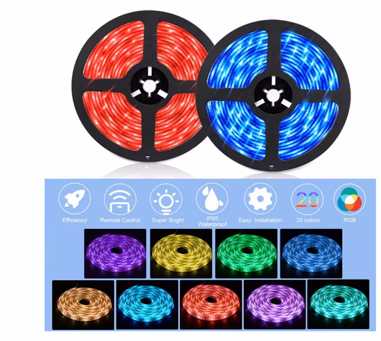 Wholesale Price Decorative Lighting DC5V 12V 5 Meters Blister Kits LED Strip Light with Customized Logo