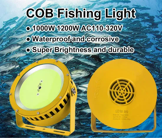1000W Gray LED Fish Tuna Fishing Lamp High Quality Aluminium with New Design Salt Water Mariner Green for Commercial Use 