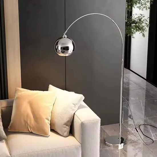 LED Fishing Floor Lamps Living Room Sofa Bedroom Silver Bag House Light Luxury Floor Lamp 