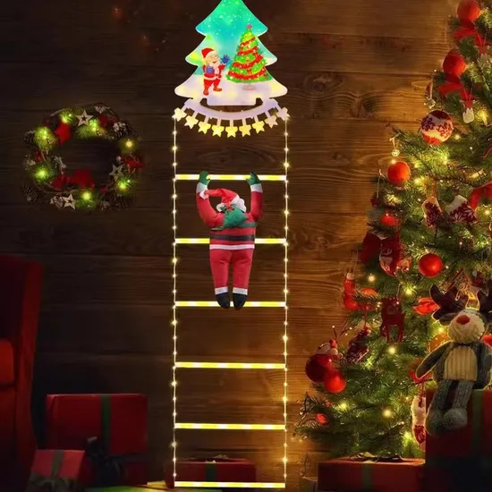 Wholesale Price Outdoor LED Christmas Curtain Light Decorative for Ladder Santa 