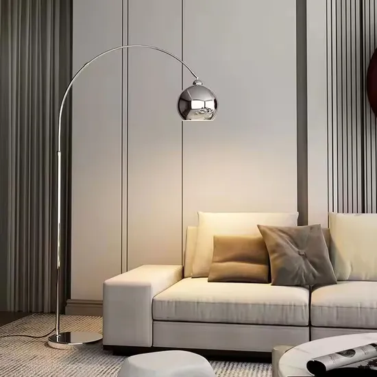 LED Fishing Floor Lamp Living Room Sofa Bedroom Silver Bag House Light Luxury Floor Lamp 